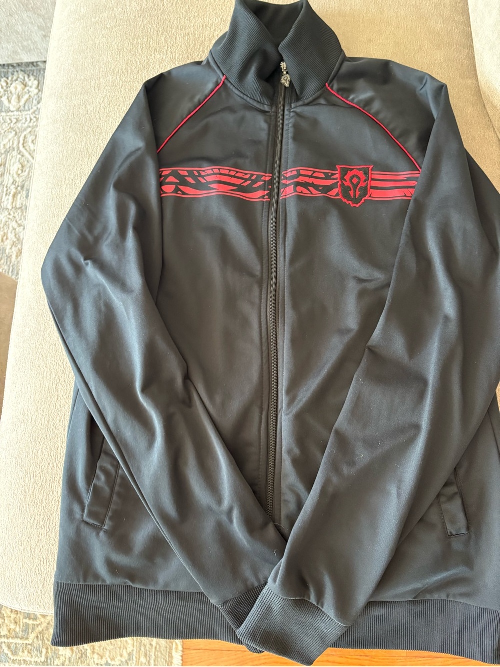 J!NX World of Warcraft Horde Track Jacket Zip Up Blizzard Gaming Black Red Men’s